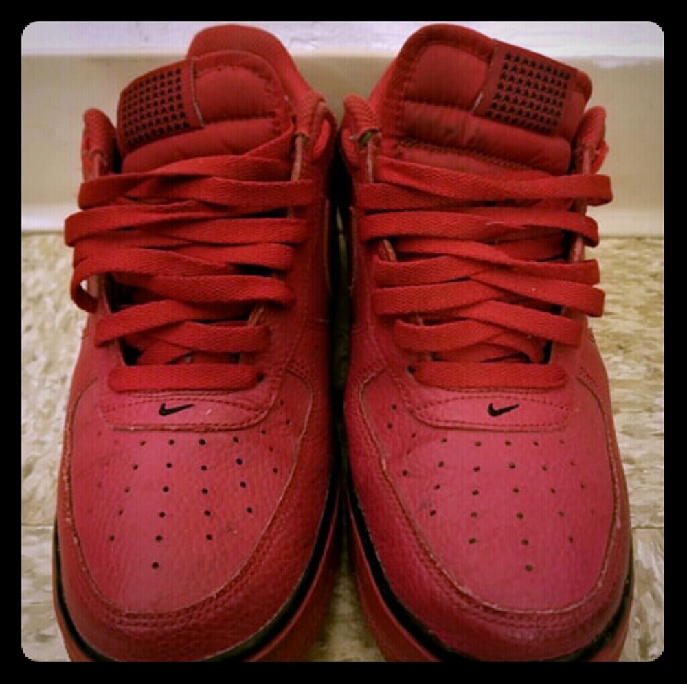 Red and black. Air force one shoes
